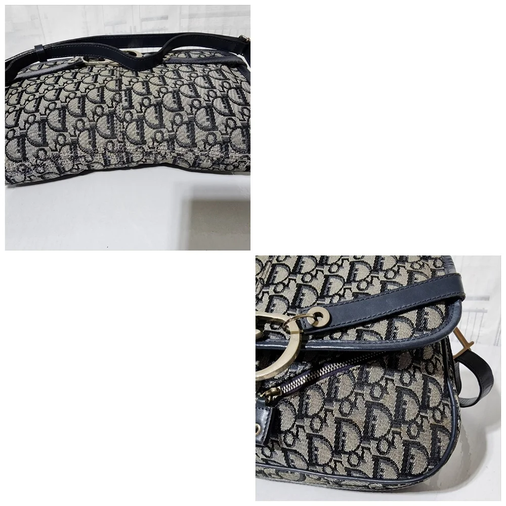 CHRISTIAN DIOR Monogram Flap Messenger Navy Blue - Picture 12 of 16